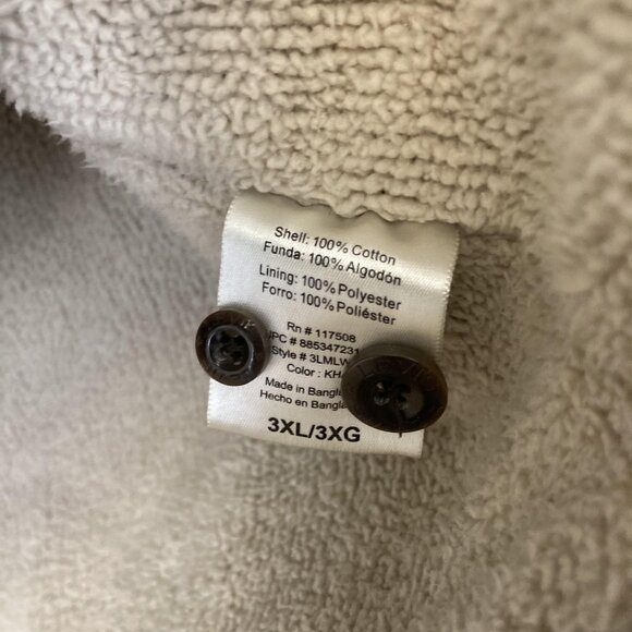 Levi's Sherpa Lined Shirt Jacket Shacket Mens 3XL Khaki Tan Workwear Classic - Picture 11 of 15